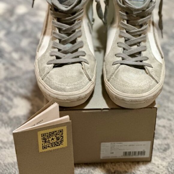 Golden Goose Women's Suede Toe and Star Leather Quarter and Wave -White/Ice - Picture 12 of 16